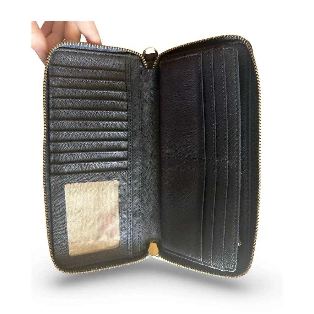 Michael Kors Jet Set Continental Travel Clutch Wallet XL Navy Blue
